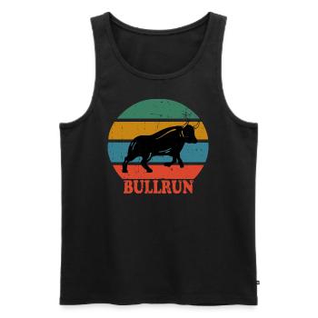 Retro Bull Bullrun - Men's Premium Organic Tank Top - black - Front - AI Model Male 178 light (178cm)