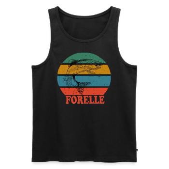 Retro Forelle - Männer Premium Bio Tank Top - Schwarz - Vorne - Michal (187cm)