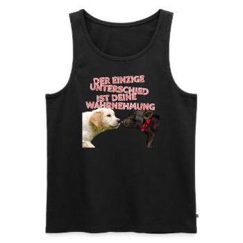 Der einzige Unterschied ist deine Wahrnehmung - Männer Premium Bio Tank Top - Schwarz - Vorne - Michal (187cm)
