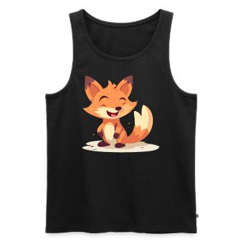 Clever Fox - Men's Premium Organic Tank Top - charcoal grey - Front - Alexander (188cm)