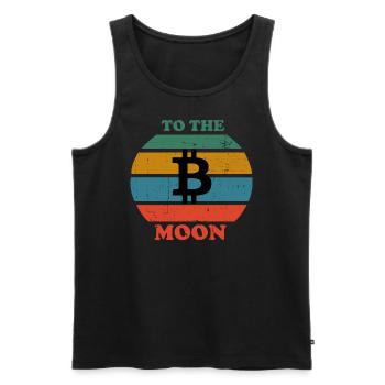 BTC Bitcoin To the Moon Retro - Men's Premium Organic Tank Top - black - Front - AI Model Male 178 light (178cm)
