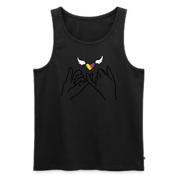 Rainbow Heart - Männer Premium Bio Tank Top - Schwarz - Vorne - AI Model Male 178 light (178cm)