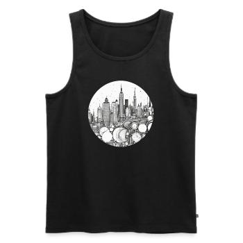 New York City Circle Drawing - Männer Premium Bio Tank Top - Schwarz - Vorne - AI Model Male 178 light (178cm)