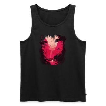 Tropischer Wasserfall - Männer Premium Bio Tank Top - Schwarz - Vorne - AI Model Male 178 light (178cm)