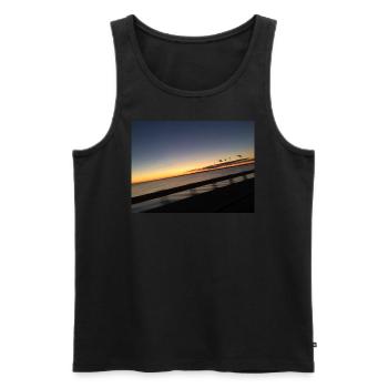 Coucher de soleil - Débardeur bio Premium Homme - noir - Devant - Michal (187cm)