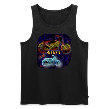 Bikey - Club WoW - Männer Premium Bio Tank Top - Schwarz - Vorne - AI Model Male 178 light (178cm)