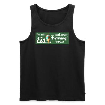 Ich will Eis und keine Werbung! Keine Werbung! - Männer Premium Bio Tank Top - Schwarz - Vorne - AI Model Male 178 light (178cm)