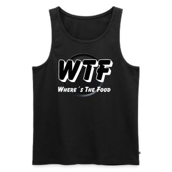WTF - Où est la nourriture - Débardeur bio Premium Homme - noir - Devant - Michal (187cm)