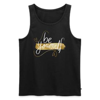 Be yourself - Men's Premium Organic Tank Top - black - Front - Michal (187cm)