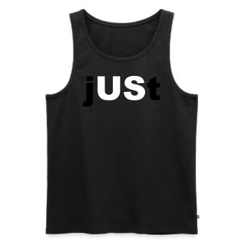 Cool "Just Us" design for him and her - Men's Premium Organic Tank Top - black - Front - AI Model Male 178 light (178cm)