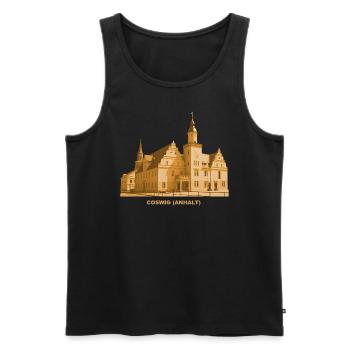 Coswig Anhalt Rathaus Sachsen-Anhalt Elbe - Männer Premium Bio Tank Top - Schwarz - Vorne - AI Model Male 178 light (178cm)