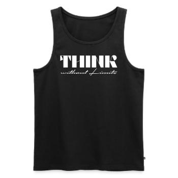 Pensez sans limites - Débardeur bio Premium Homme - noir - Devant - AI Model Male 178 light (178cm)