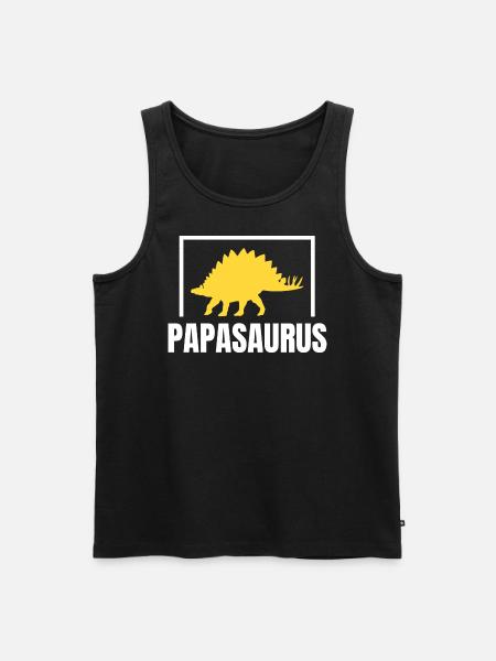 Papasaurus - Männer Premium Bio Tank Top - Schwarz