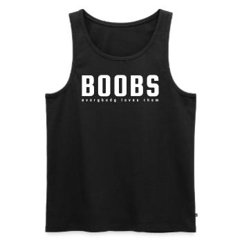 Boobs - Men's Premium Organic Tank Top - black - Front - Michal (187cm)