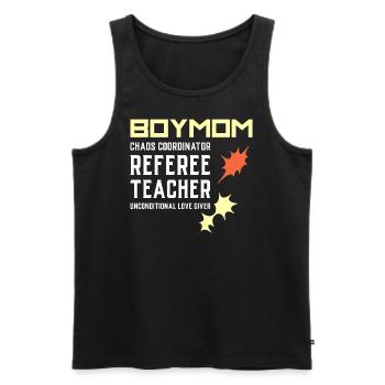 Boy Mom Mom of Sons Mother of Boys Gift - Men's Premium Organic Tank Top - black - Front - AI Model Male 178 light (178cm)