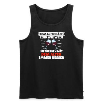 Tischtennis Schmetterhand Aufschlag Spruch witzig - Männer Premium Bio Tank Top - Schwarz - Vorne - Michal (187cm)