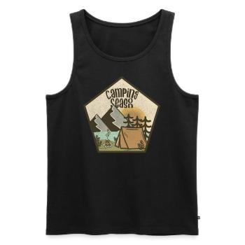 Saison de camping - Débardeur bio Premium Homme - noir - Devant - Michal (187cm)