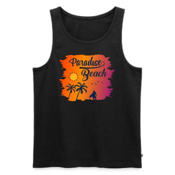 Paradise Beach - Männer Premium Bio Tank Top - Schwarz - Vorne - AI Model Male 178 light (178cm)