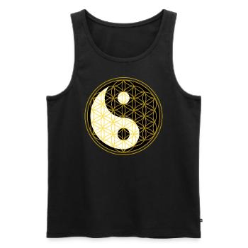 chakra blume des lebens Lebensblume Yin Yang yoga - Männer Premium Bio Tank Top - Schwarz - Vorne - Michal (187cm)