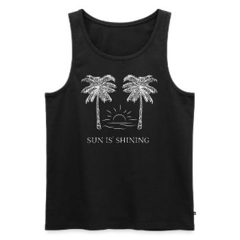 Sun is shining Design - Männer Premium Bio Tank Top - Schwarz - Vorne - Michal (187cm)