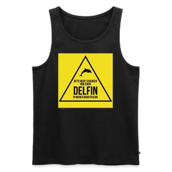 Delfin - Männer Premium Bio Tank Top - Schwarz - Vorne - AI Model Male 178 light (178cm)