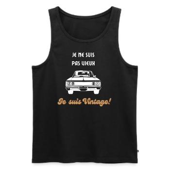 Je ne suis pas vieux Je suis vintage - Männer Premium Bio Tank Top - Schwarz - Vorne - Michal (187cm)