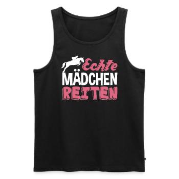 Echte Mädchen reiten - Männer Premium Bio Tank Top - Schwarz - Vorne - AI Model Male 178 light (178cm)