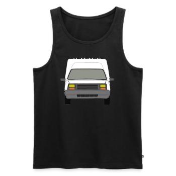 weißer Kastenwagen Vorne Express - Männer Premium Bio Tank Top - Schwarz - Vorne - Michal (187cm)