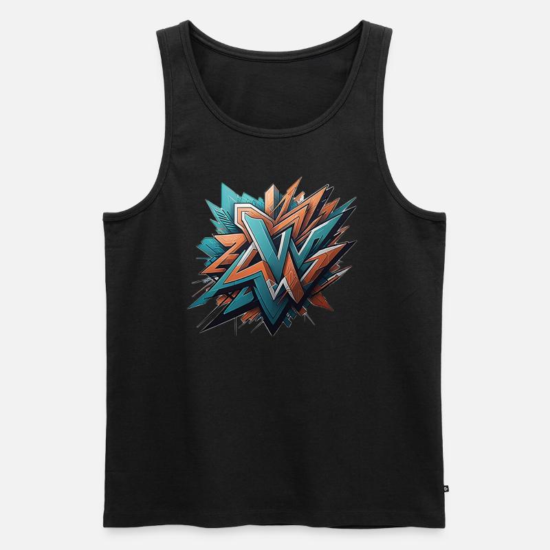 Graffiti Design - Männer Premium Bio Tank Top - Schwarz