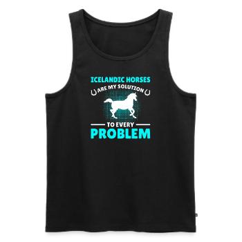 Icelandic Horse Funny Saying Rider Gift Idea - Men's Premium Organic Tank Top - black - Front - Michal (187cm)