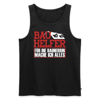 Haus bauen - Schaffe Häusle baue Haus mit Bäumen - Männer Premium Bio Tank Top - Schwarz - Vorne - AI Model Male 178 light (178cm)