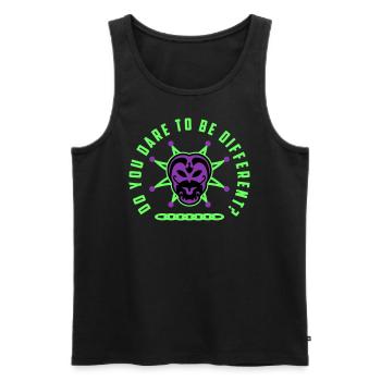 "Do You dare to be different?! - Men's Premium Organic Tank Top - black - Front - AI Model Male 178 light (178cm)