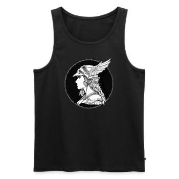 Valkyrie in hand-drawn style - Men's Premium Organic Tank Top - black - Front - Michal (187cm)