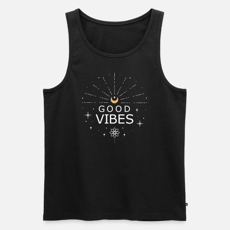 Good Vibes - Männer Premium Bio Tank Top - Schwarz