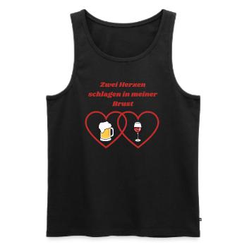 Bier und Wein - schwere Entscheidung - Männer Premium Bio Tank Top - Schwarz - Vorne - Michal (187cm)