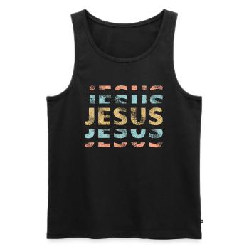 Jésus-Christ de Nazareth Foi Bible Jésus - Débardeur bio Premium Homme - noir - Devant - Michal (187cm)
