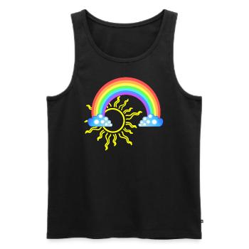 Regenbogen - Männer Premium Bio Tank Top - Schwarz - Vorne - AI Model Male 178 light (178cm)