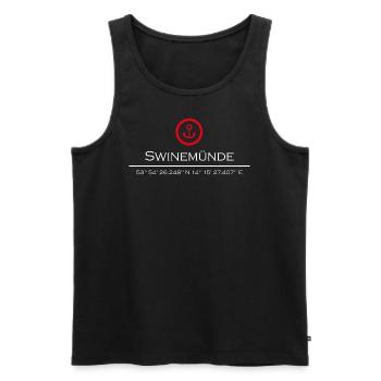 Swinemünde - Männer Premium Bio Tank Top - Schwarz - Vorne - Michal (187cm)
