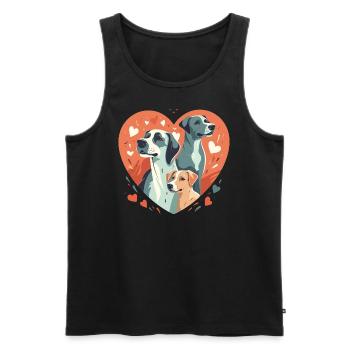 Liebe zu Hunden - Männer Premium Bio Tank Top - Schwarz - Vorne - AI Model Male 178 light (178cm)