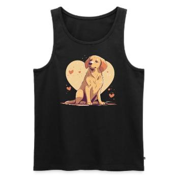 Liebe zu Hunden - Männer Premium Bio Tank Top - Schwarz - Vorne - AI Model Male 178 light (178cm)