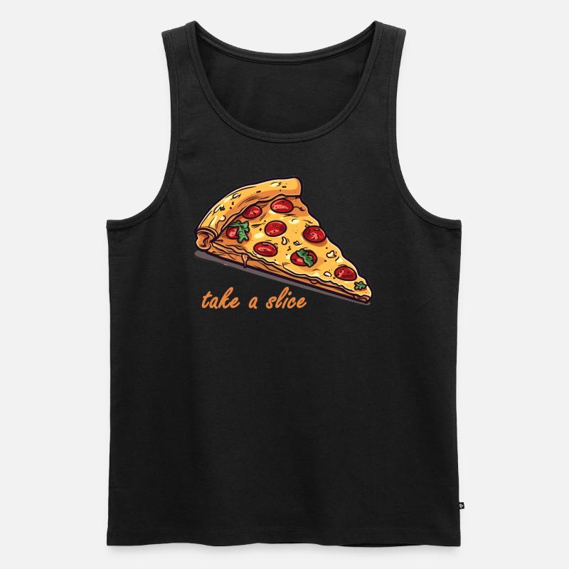 Liebe zur Pizza - Männer Premium Bio Tank Top - Schwarz