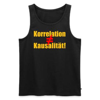 Korrelation ≠ Kausalität - Männer Premium Bio Tank Top - Schwarz - Vorne - Michal (187cm)