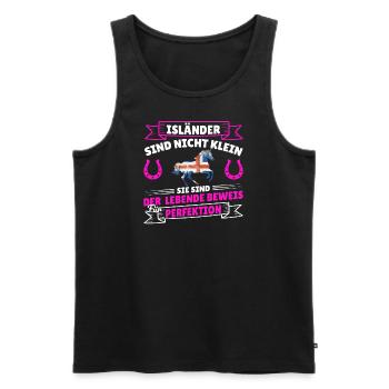 Islandpferd Isländer nicht klein Reitspruch Shirt - Männer Premium Bio Tank Top - Schwarz - Vorne - Michal (187cm)