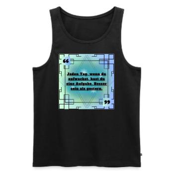 Zitat Sprüche - Männer Premium Bio Tank Top - Schwarz - Vorne - Michal (187cm)