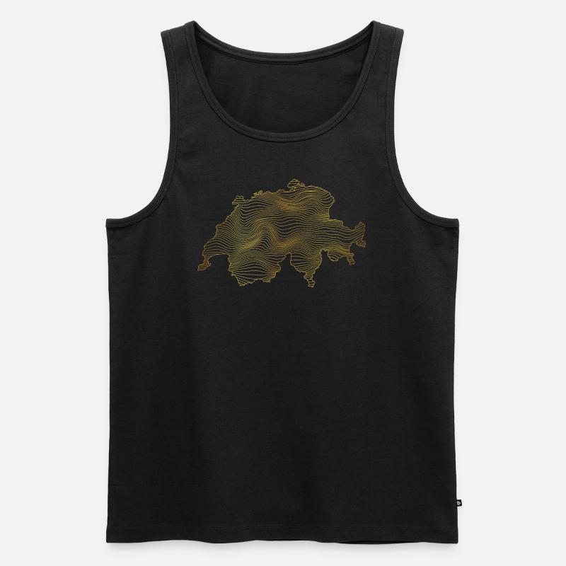 Switzerland Abstract Map - Männer Premium Bio Tank Top - Schwarz