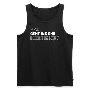 7x64 - Männer Premium Bio Tank Top - Schwarz - Vorne - Michal (187cm)