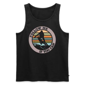 Follow me if you can - Männer Premium Bio Tank Top - Schwarz - Vorne - AI Model Male 178 light (178cm)