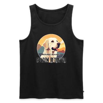 Golden Retriever Tee - Perfektes T-Shirt Geschenk - Männer Premium Bio Tank Top - Schwarz - Vorne - Michal (187cm)