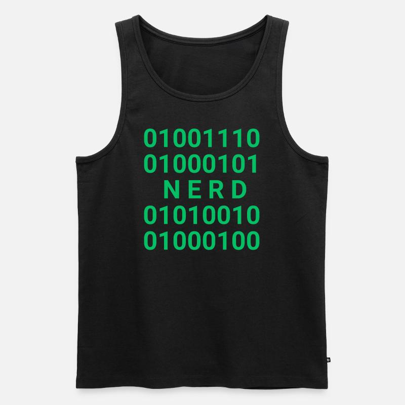 Nerd in Binärcode - Männer Premium Bio Tank Top - Schwarz