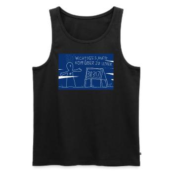 LIEBE. Kopfüber gelesen. - Männer Premium Bio Tank Top - Schwarz - Vorne - Michal (187cm)